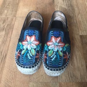 Johnny Was Navy Blue Espadrilles